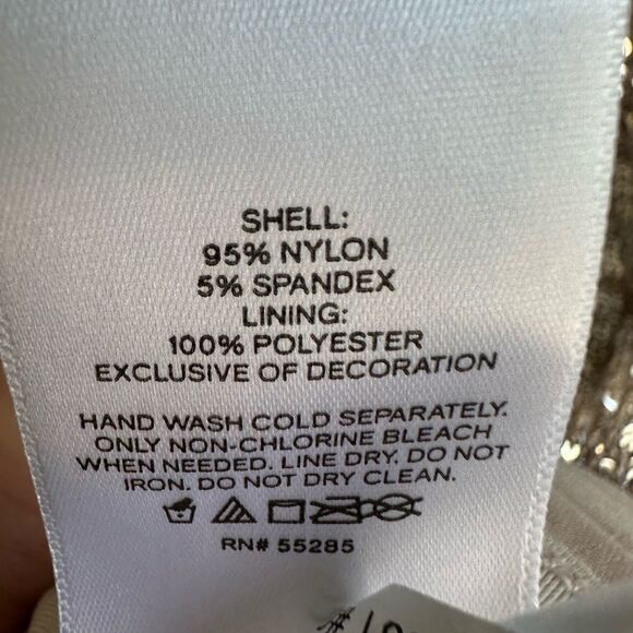 express sequin dress mini silver sequins long sleeve size XS wrap v-neck - Picture 5 of 7